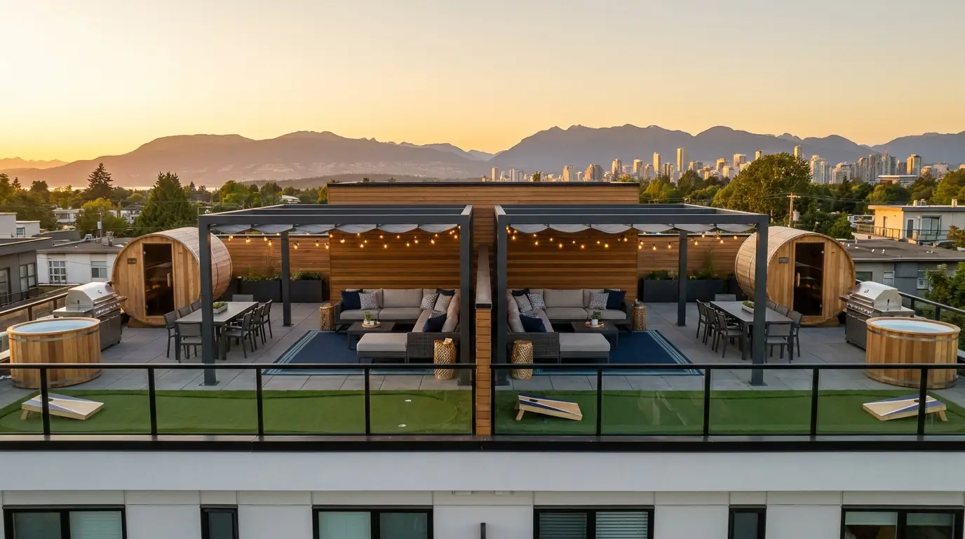Rooftop with privacy wall